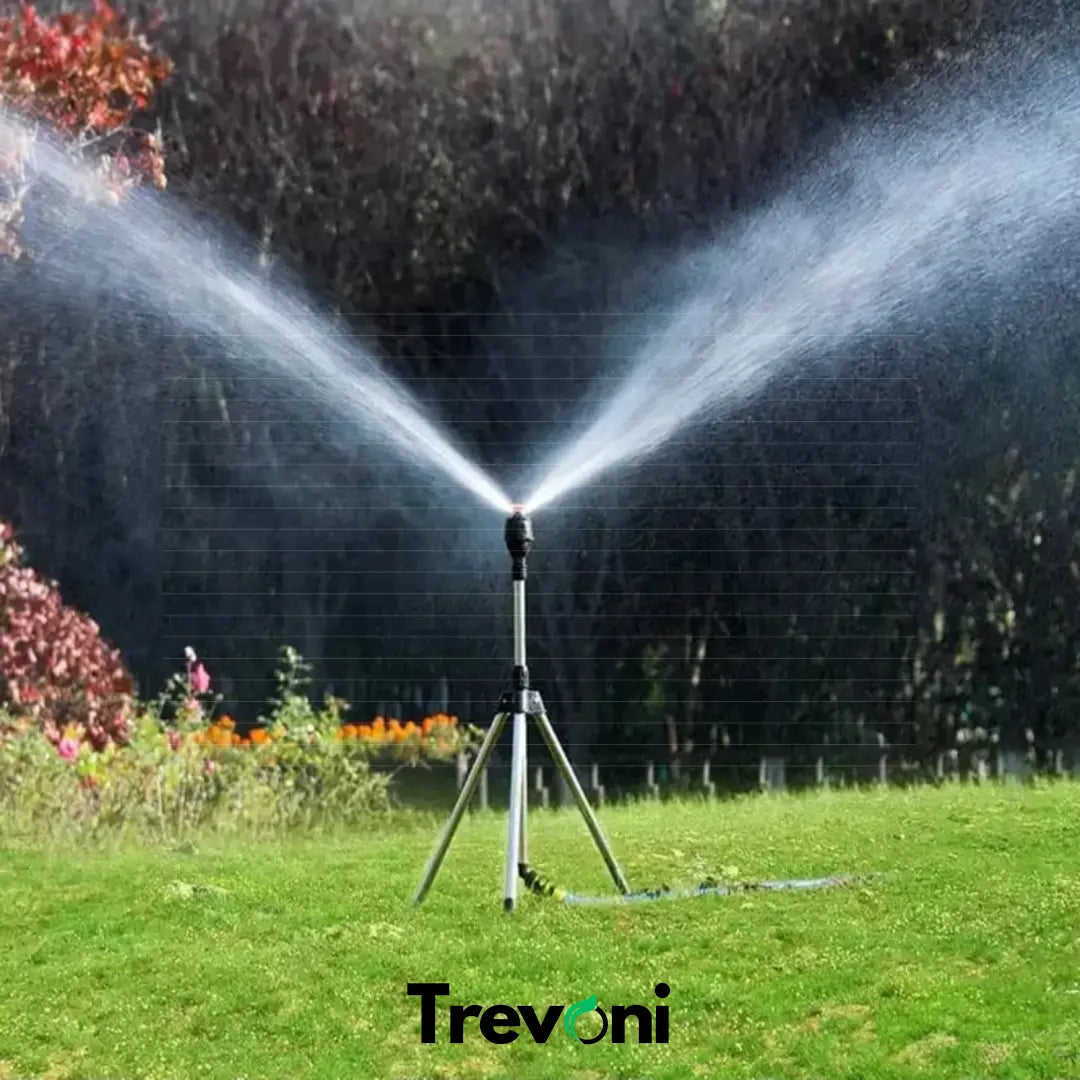 Aspersor Tripé Automático para Irrigação 360º - Máxima Eficiência e Pressão + BRINDE (Mang. Profissional de 15 Metros)