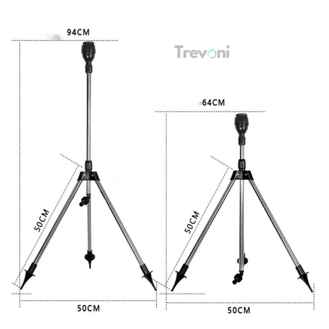 Aspersor Tripé Automático para Irrigação 360º - Máxima Eficiência e Pressão + BRINDE (Mang. Profissional de 15 Metros)